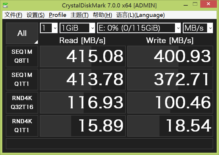 闪迪CZ880测速-笔记本右下角USB接口